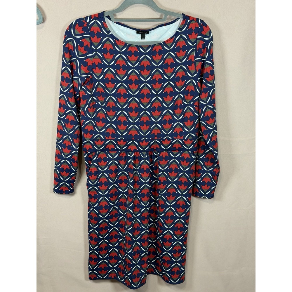 New TALBOTS Size Small Effortless Jersey Dress POCKETS Ditsy Tulips MSRP $149